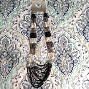 NWT Black and White Long Necklace